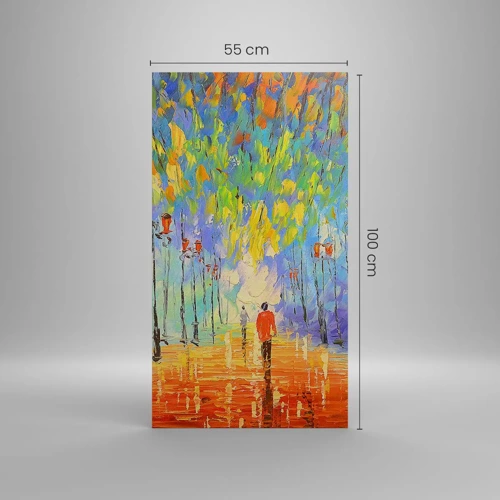 Canvastavla - Bild på duk - Regnets nattvisa - 55x100 cm