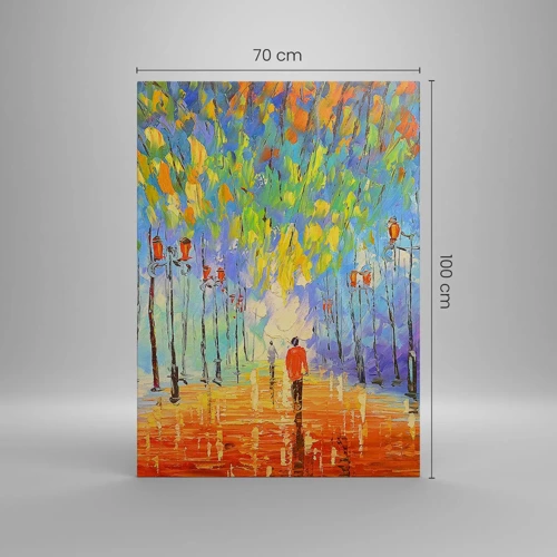 Canvastavla - Bild på duk - Regnets nattvisa - 70x100 cm
