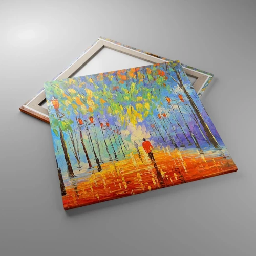 Canvastavla - Bild på duk - Regnets nattvisa - 70x70 cm