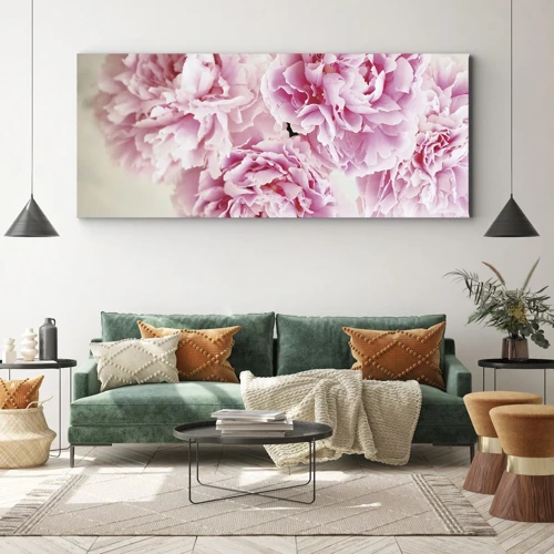 Canvastavla - Bild på duk - Rosa prakt - 100x40 cm