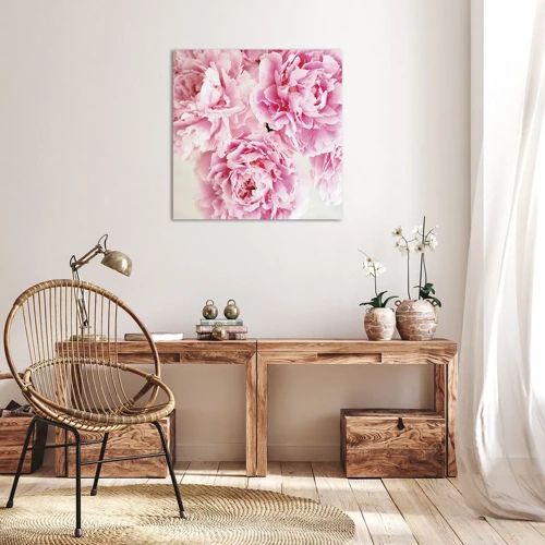 Canvastavla - Bild på duk - Rosa prakt - 60x60 cm