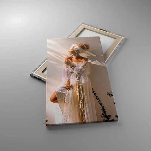 Canvastavla - Bild på duk - Solen och flickan - 45x80 cm