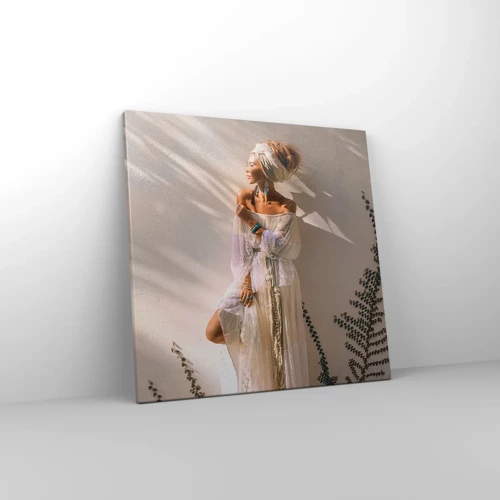 Canvastavla - Bild på duk - Solen och flickan - 50x50 cm