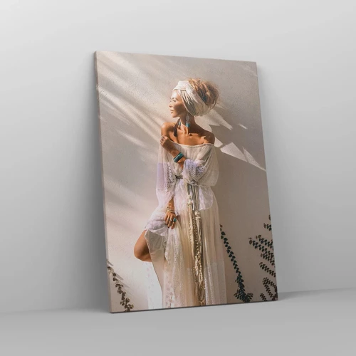 Canvastavla - Bild på duk - Solen och flickan - 50x70 cm