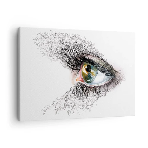 Canvastavla - Bild på duk - Titta rakt in i själen - 70x50 cm