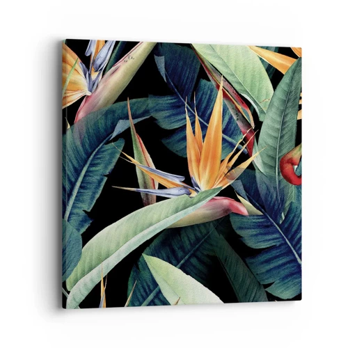Canvastavla - Bild på duk - Tropikens brinnande blommor - 40x40 cm