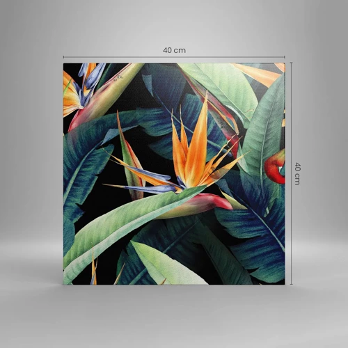 Canvastavla - Bild på duk - Tropikens brinnande blommor - 40x40 cm