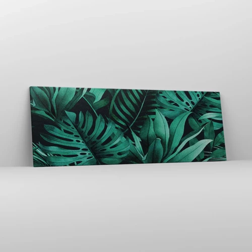 Canvastavla - Bild på duk - Tropiska grönskans djup - 140x50 cm