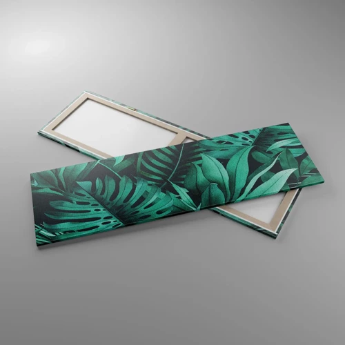 Canvastavla - Bild på duk - Tropiska grönskans djup - 160x50 cm