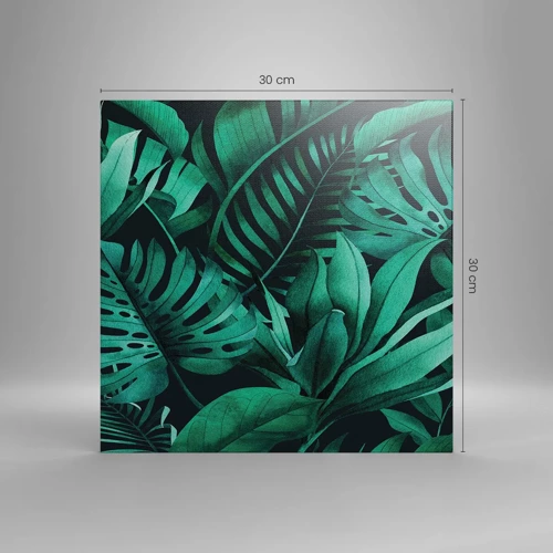 Canvastavla - Bild på duk - Tropiska grönskans djup - 30x30 cm
