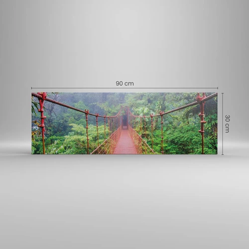 Canvastavla - Bild på duk - Upphängd i trädkronorna - 90x30 cm