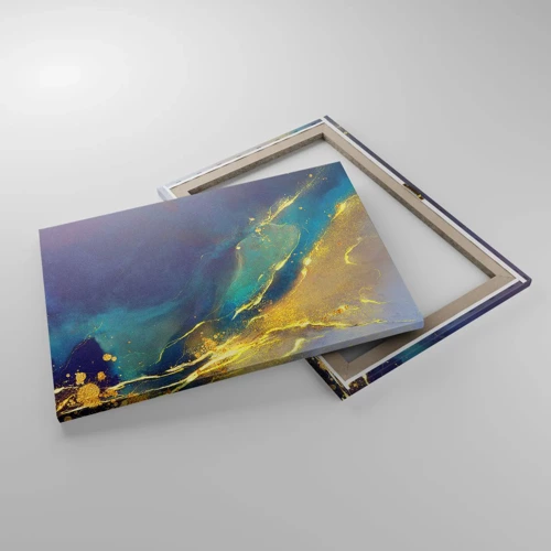 Canvastavla - Bild på duk - Utspillt guld - 70x50 cm