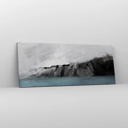 Canvastavla - Bild på duk - Vatten - jord: en krock mellan elementen - 100x40 cm