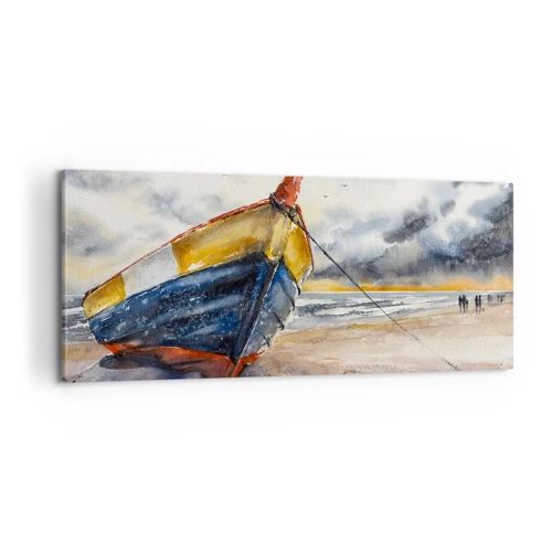 Canvastavla - Bild på duk - Vila på stranden - 100x40 cm