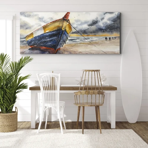 Canvastavla - Bild på duk - Vila på stranden - 100x40 cm