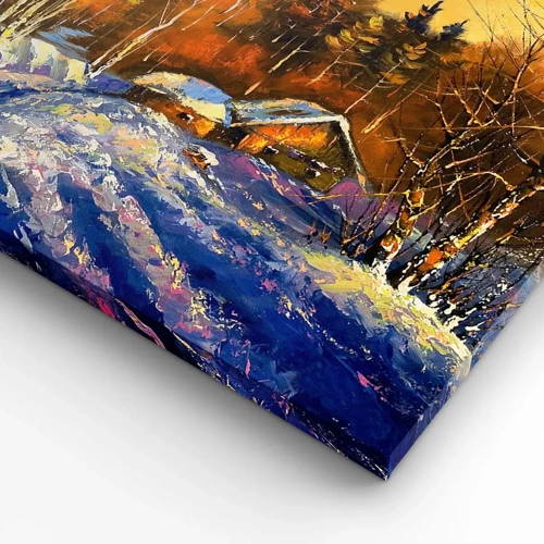 Canvastavla - Bild på duk - Vinterimpression i solen - 120x50 cm