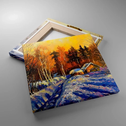 Canvastavla - Bild på duk - Vinterimpression i solen - 30x30 cm