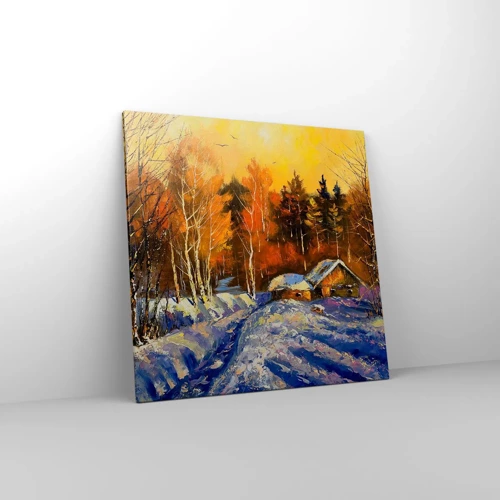 Canvastavla - Bild på duk - Vinterimpression i solen - 70x70 cm