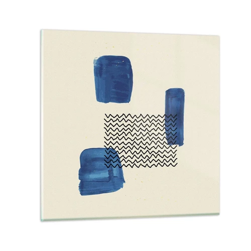 Glastavla - Bild på glas - Abstrakt kvartett - 70x70 cm