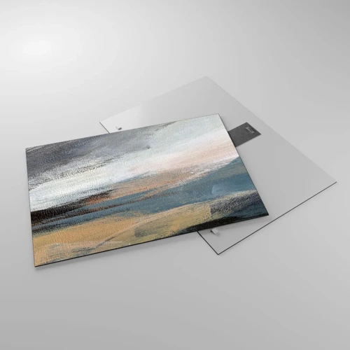Glastavla - Bild på glas - Abstraktion: nordligt landskap - 70x50 cm