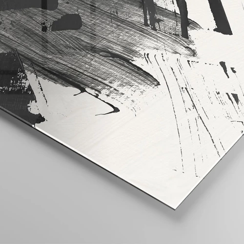 Glastavla - Bild på glas - Abstraktion - uttrycket av svart - 70x50 cm