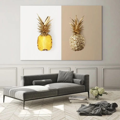 Glastavla - Bild på glas - Ananas för oss - 100x70 cm