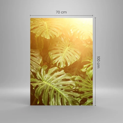 Glastavla - Bild på glas - Beträda grönskan... - 70x100 cm