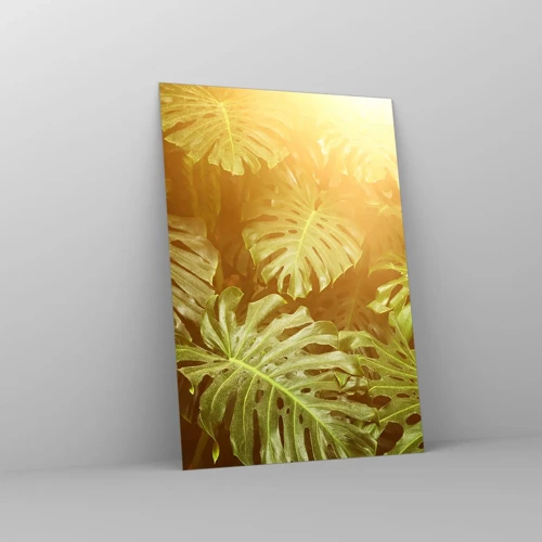 Glastavla - Bild på glas - Beträda grönskan... - 70x100 cm