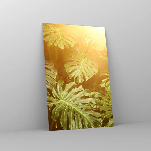Glastavla - Bild på glas - Beträda grönskan... - 80x120 cm