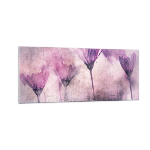 Glastavla - Bild på glas - Blommornas sömn - 100x40 cm