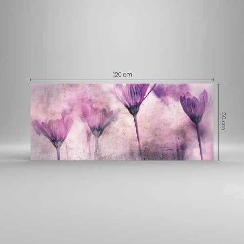 Glastavla - Bild på glas - Blommornas sömn - 120x50 cm