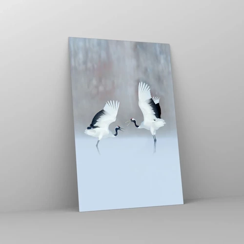 Glastavla - Bild på glas - Dansen i dimman - 80x120 cm