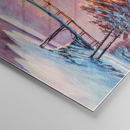 Glastavla - Bild på glas - De fyra årstiderna - vinter - 50x70 cm