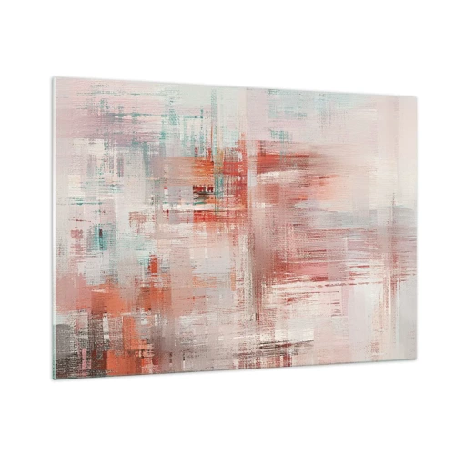 Glastavla - Bild på glas - Dimmigt. Rosa - 100x70 cm