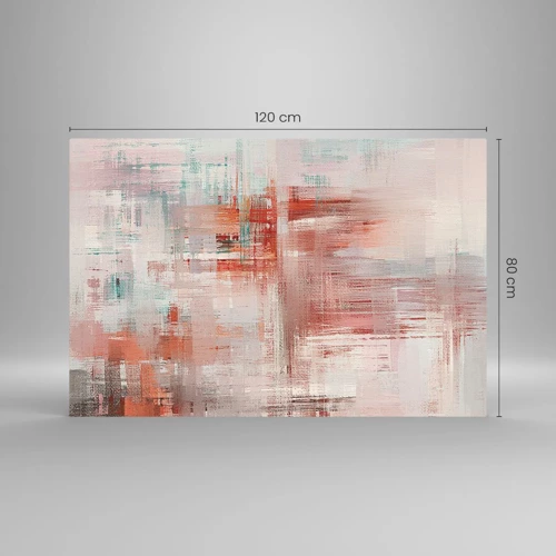 Glastavla - Bild på glas - Dimmigt. Rosa - 120x80 cm