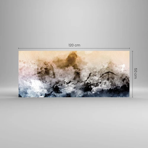 Glastavla - Bild på glas - Dränkta i dimman - 120x50 cm