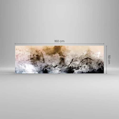 Glastavla - Bild på glas - Dränkta i dimman - 160x50 cm