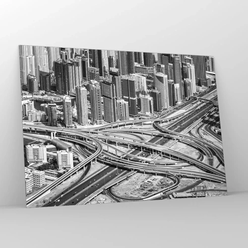 Glastavla - Bild på glas - Dubai - en omöjlig stad - 100x70 cm