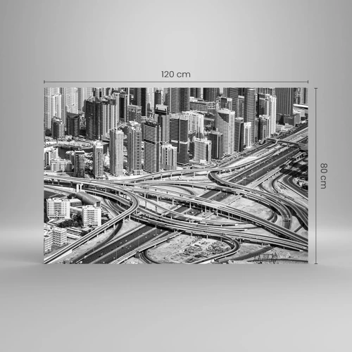 Glastavla - Bild på glas - Dubai - en omöjlig stad - 120x80 cm