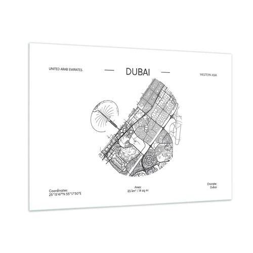 Glastavla - Bild på glas - Dubais anatomi - 100x70 cm