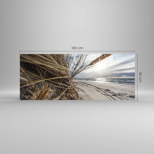 Glastavla - Bild på glas - Elementens möte - 100x40 cm