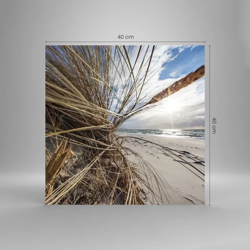 Glastavla - Bild på glas - Elementens möte - 40x40 cm