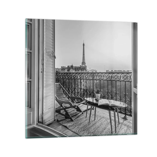 Glastavla - Bild på glas - En eftermiddag i Paris - 60x60 cm