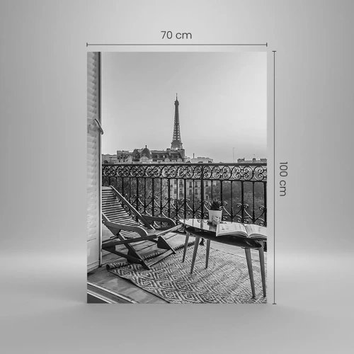 Glastavla - Bild på glas - En eftermiddag i Paris - 70x100 cm