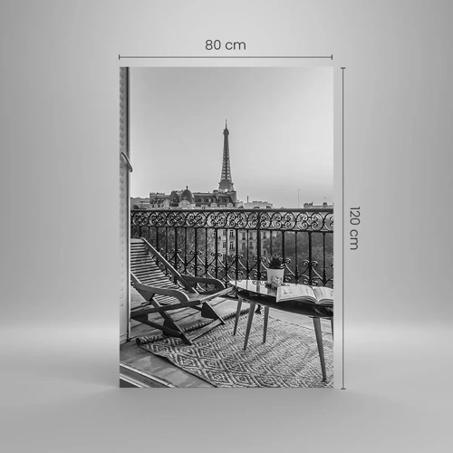 Glastavla - Bild på glas - En eftermiddag i Paris - 80x120 cm