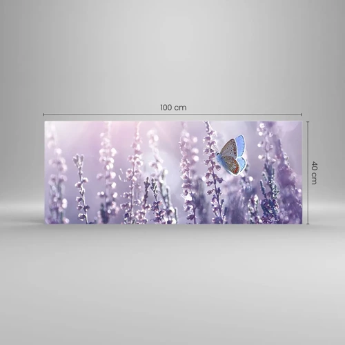 Glastavla - Bild på glas - En fjärils kyss - 100x40 cm