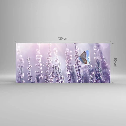 Glastavla - Bild på glas - En fjärils kyss - 120x50 cm