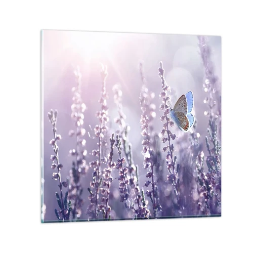 Glastavla - Bild på glas - En fjärils kyss - 30x30 cm