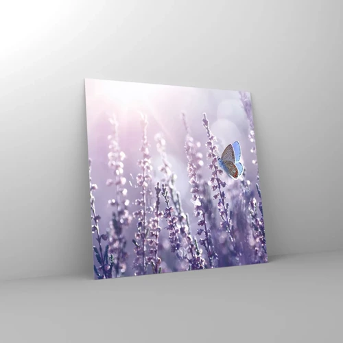 Glastavla - Bild på glas - En fjärils kyss - 30x30 cm