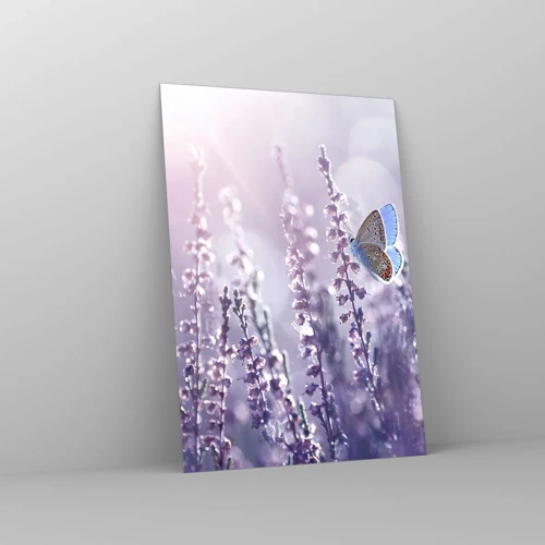 Glastavla - Bild på glas - En fjärils kyss - 70x100 cm